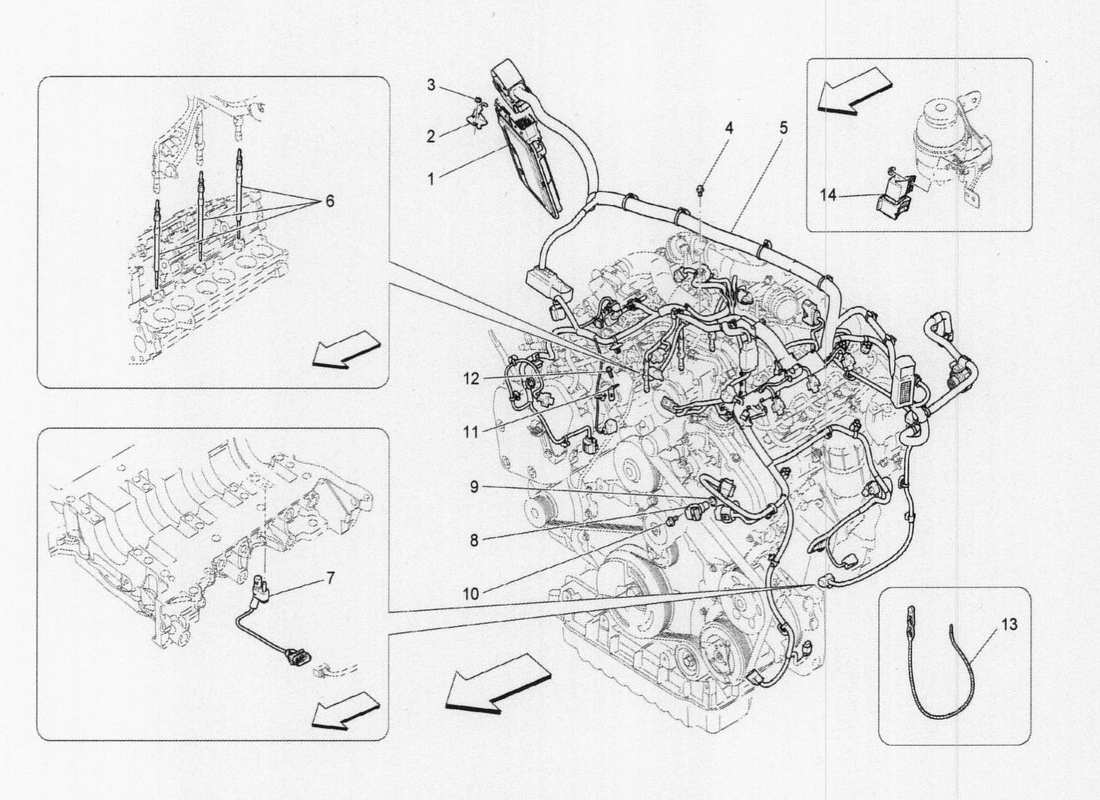 Maserati QTP. V6 3.0 TDS 275bhp 2017 Electronic Contol: Injection And Engine Timing Control Part Diagram