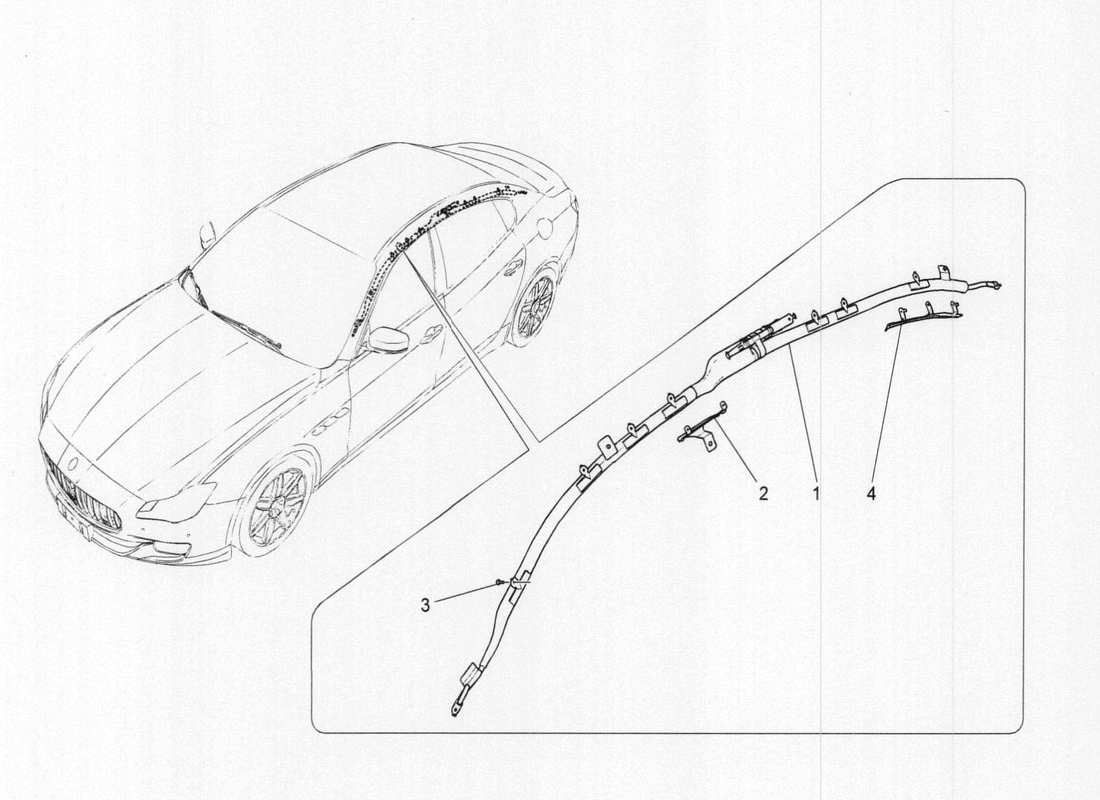 Maserati QTP. V6 3.0 TDS 275bhp 2017 WINDOW BAG SYSTEM Part Diagram
