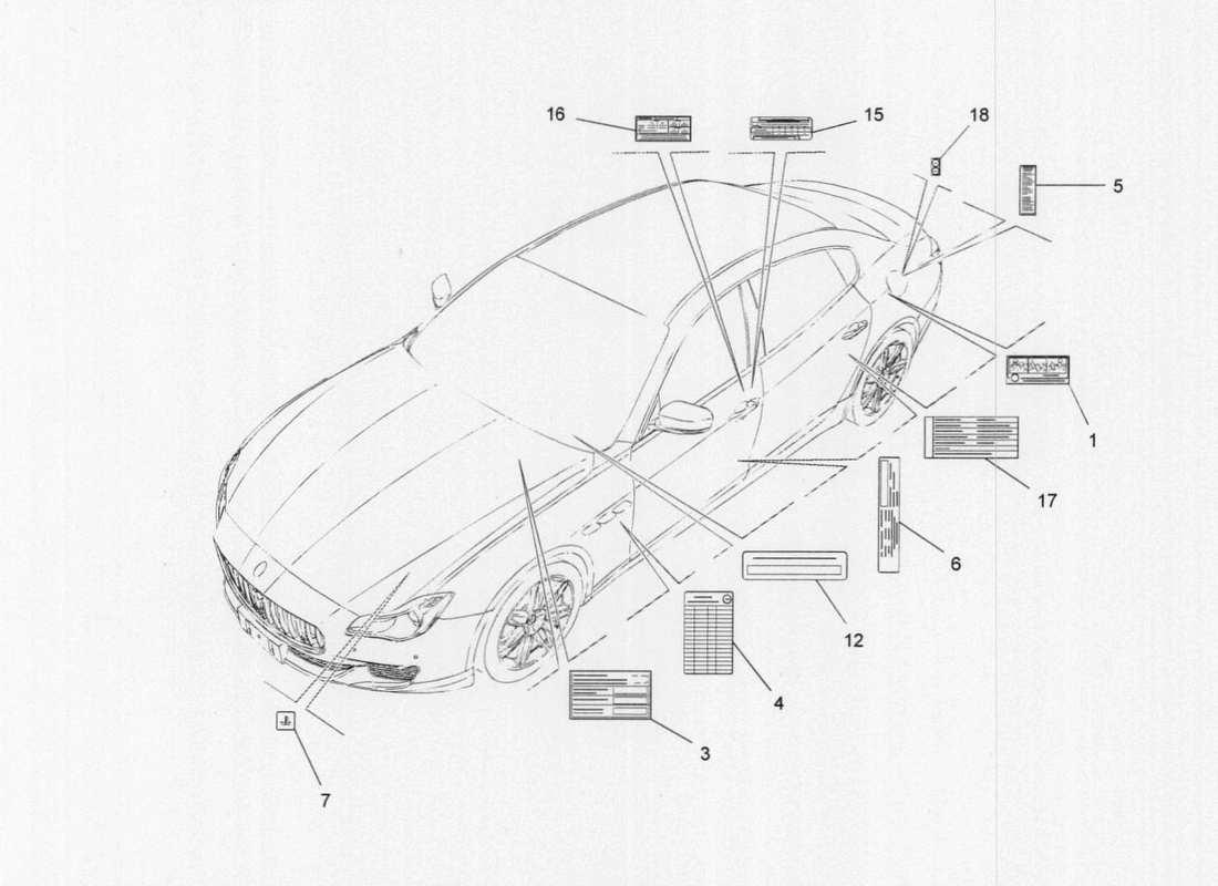 Maserati QTP. V6 3.0 TDS 275bhp 2017 Plates Part Diagram