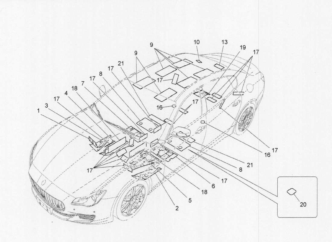 Maserati QTP. V6 3.0 TDS 275bhp 2017 SOUND INSULATION Part Diagram