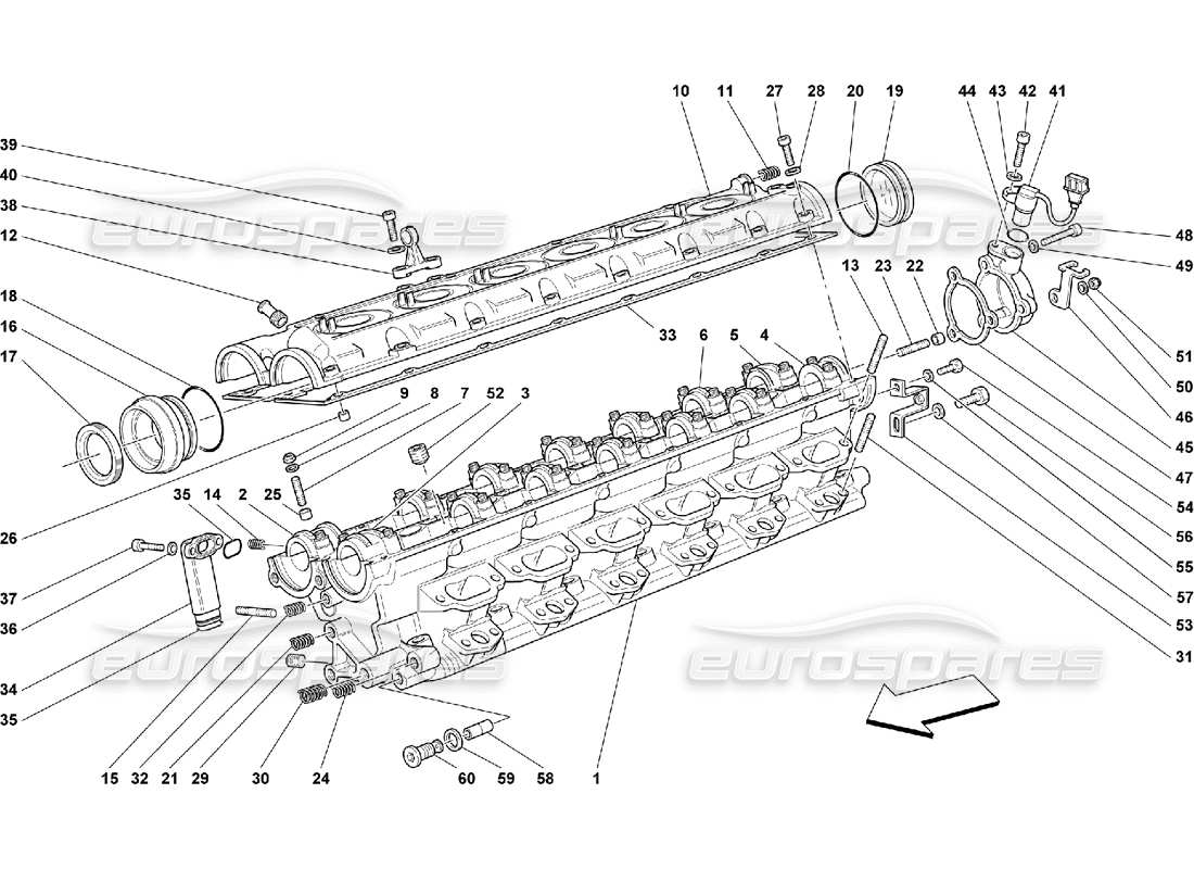 Ferrari 550 Maranello RH Cylinder Head Part Diagram