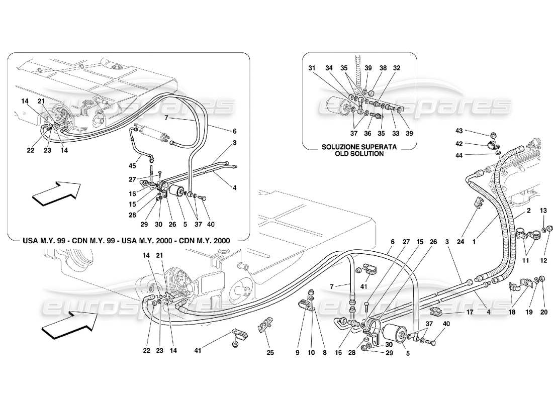 Ferrari 550 Maranello fuel supply system Part Diagram