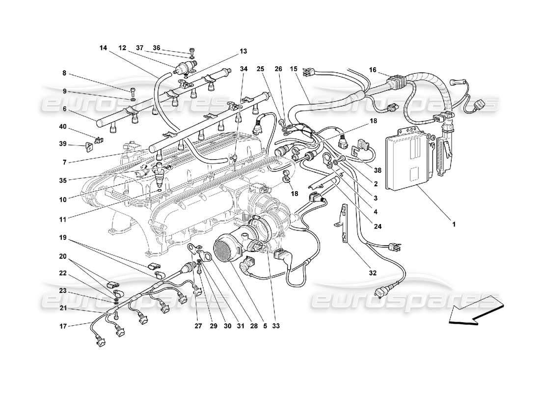 Ferrari 550 Maranello Injection Device Part Diagram