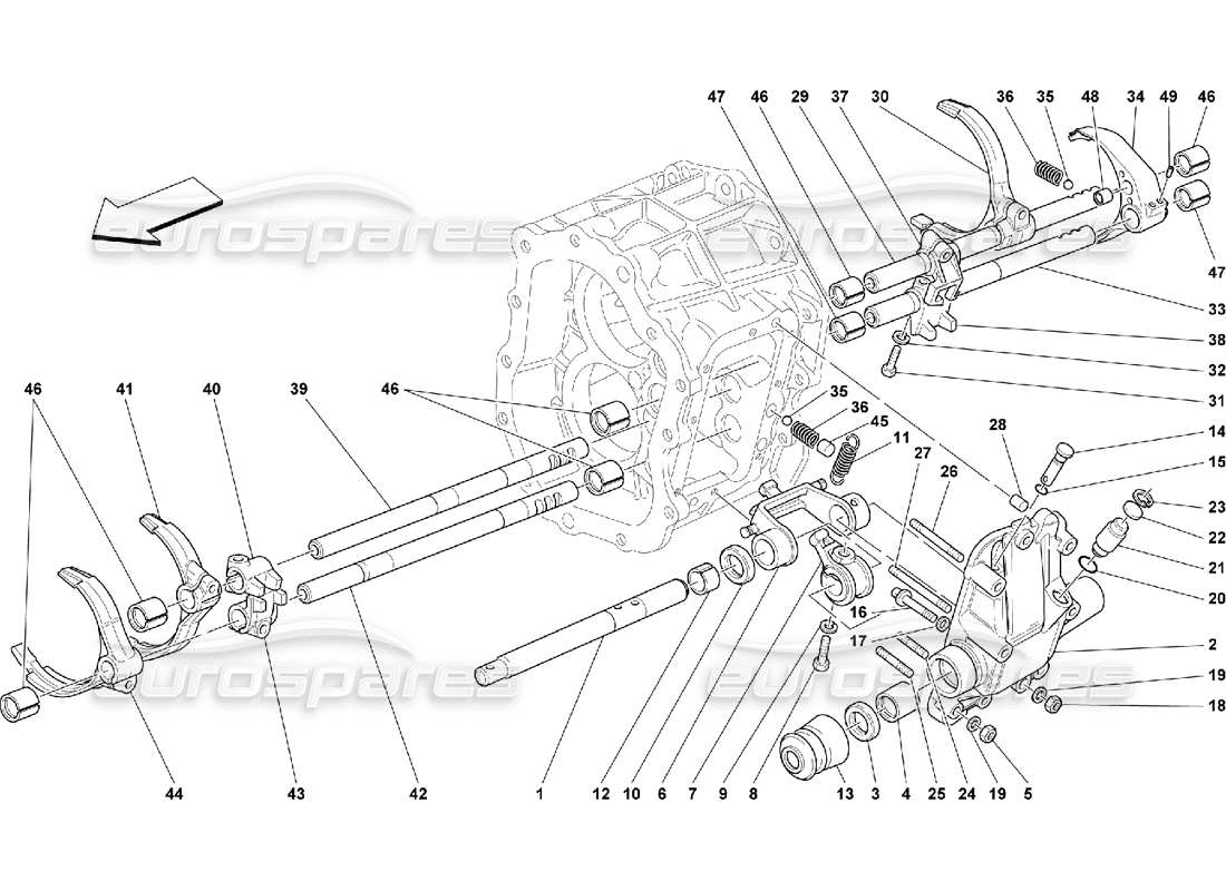 Ferrari 550 Maranello Inside Gearbox Controls Part Diagram