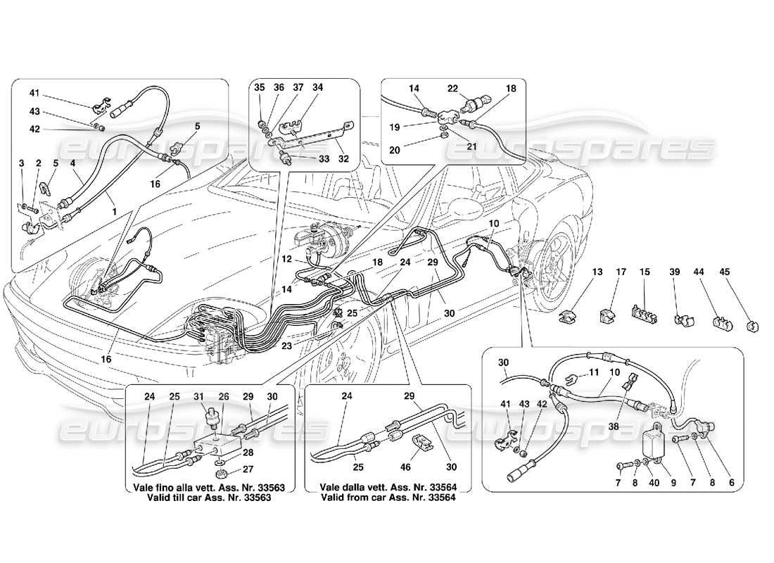Ferrari 550 Maranello Brake System -Not for GD Part Diagram