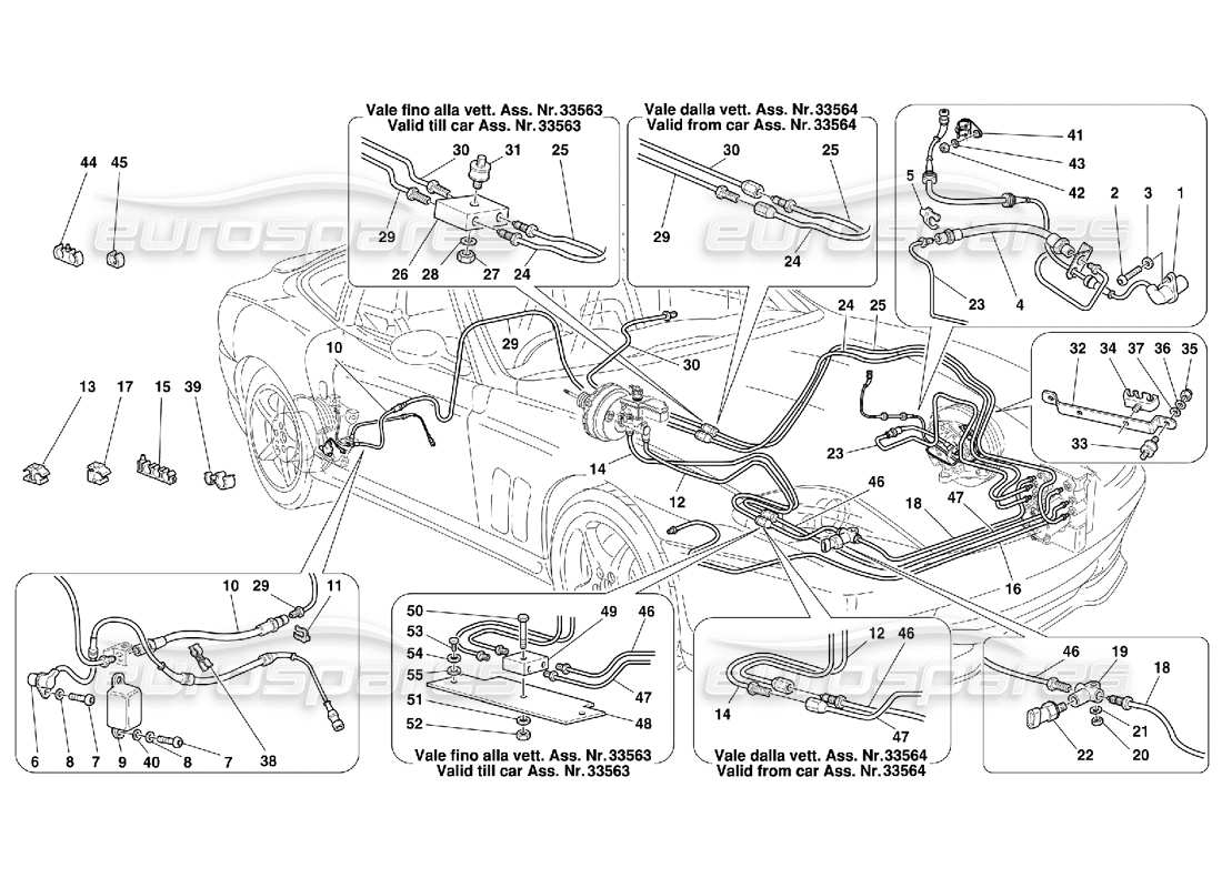 Ferrari 550 Maranello Brake System -Valid for GD Part Diagram