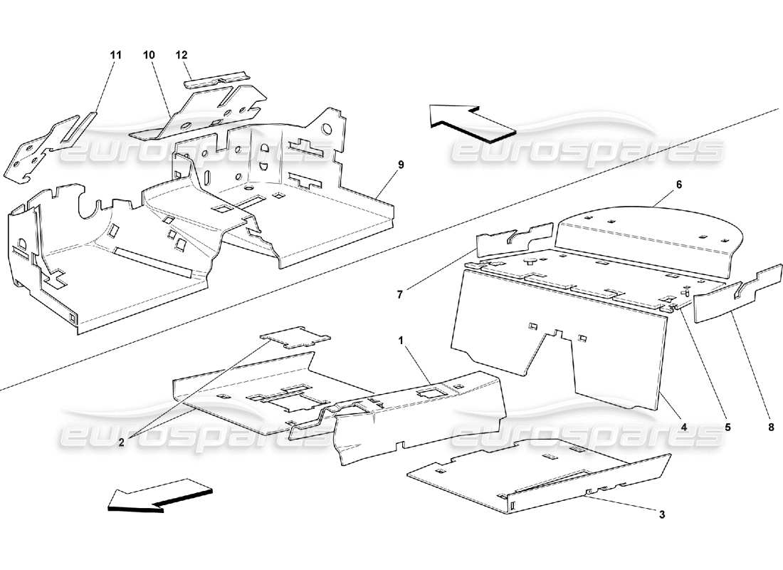 Ferrari 550 Maranello Passengers Compartment Insulations -Not for GD Part Diagram