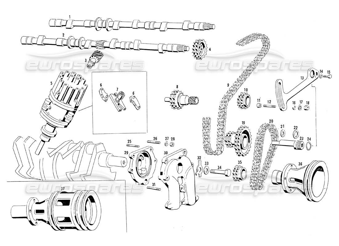 Maserati Mistral 3.7 Twin Chain Engine Part Diagram