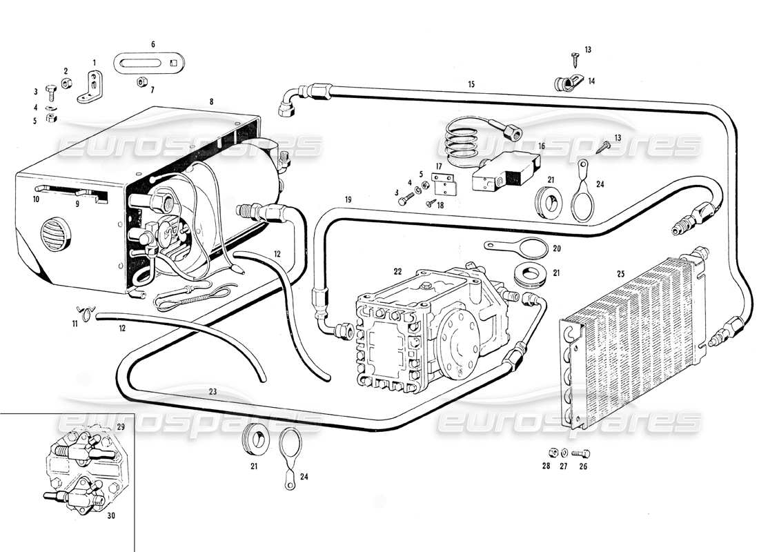 Maserati Mistral 3.7 air conditioning system Part Diagram