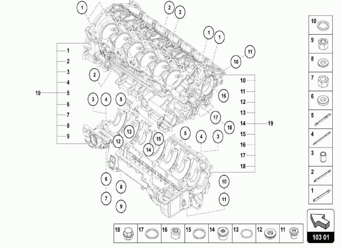 Lamborghini Centenario Spider engine Part Diagram