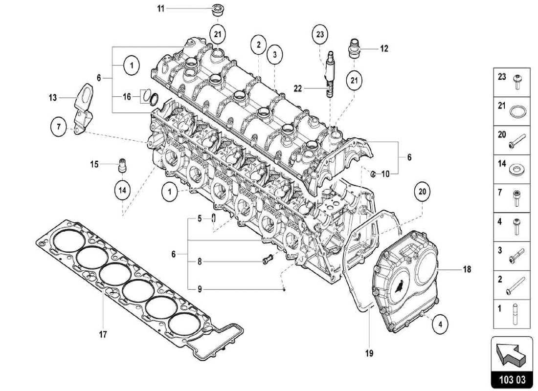 Lamborghini Centenario Spider engine Part Diagram