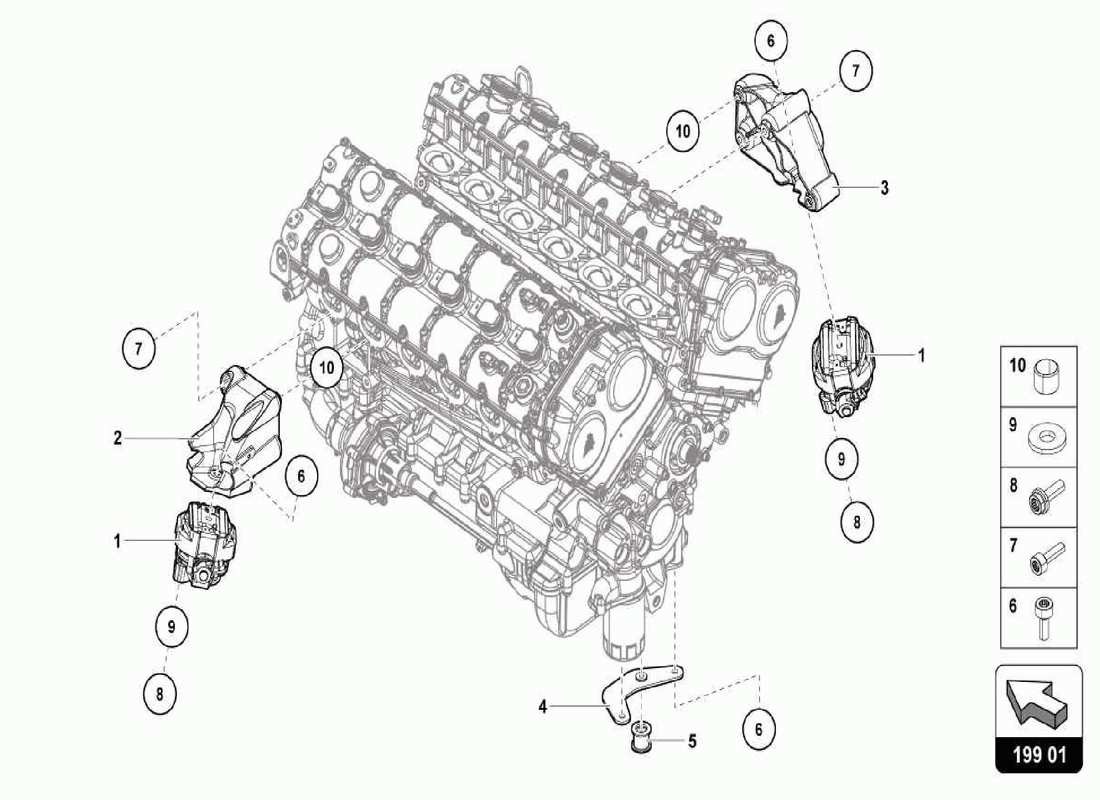 Lamborghini Centenario Spider SECURING PARTS FOR ENGINE Part Diagram