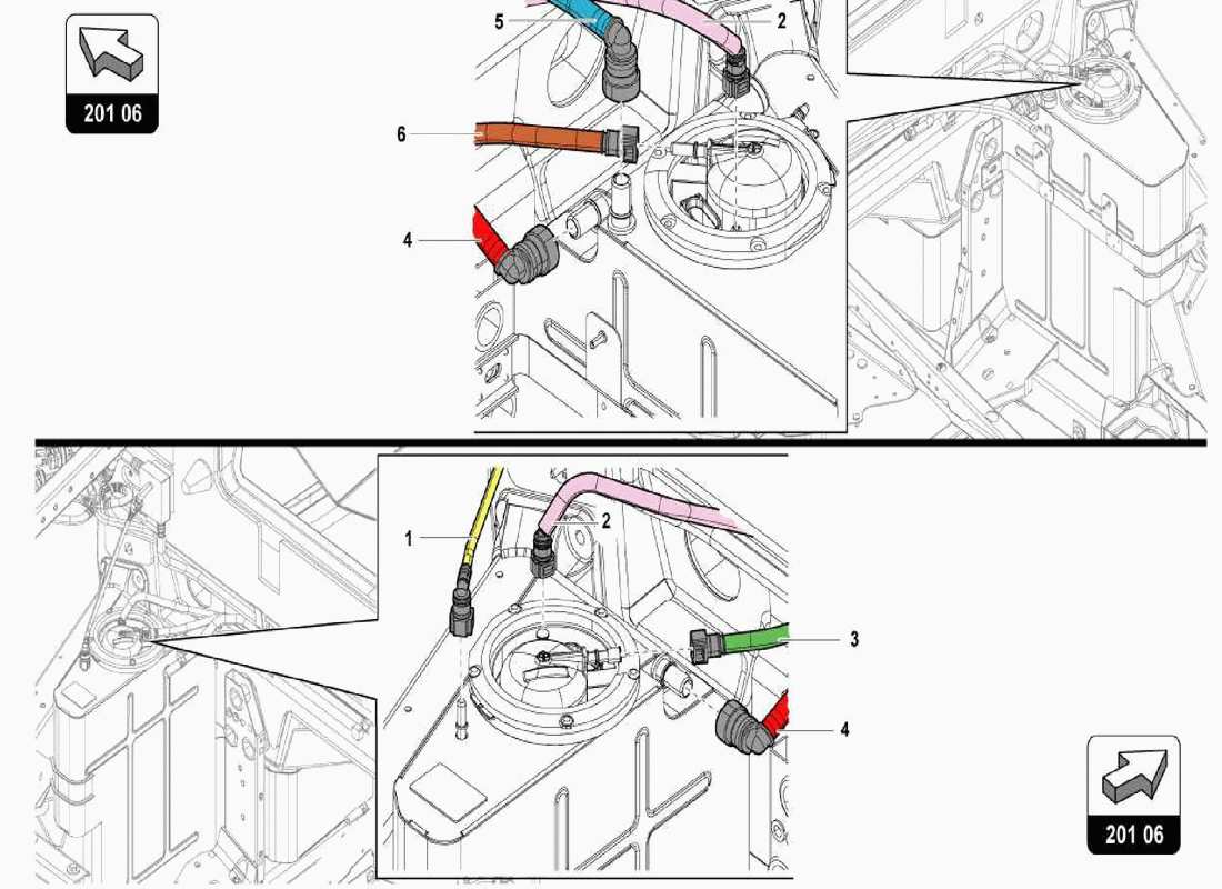 Lamborghini Centenario Spider fuel supply system Part Diagram