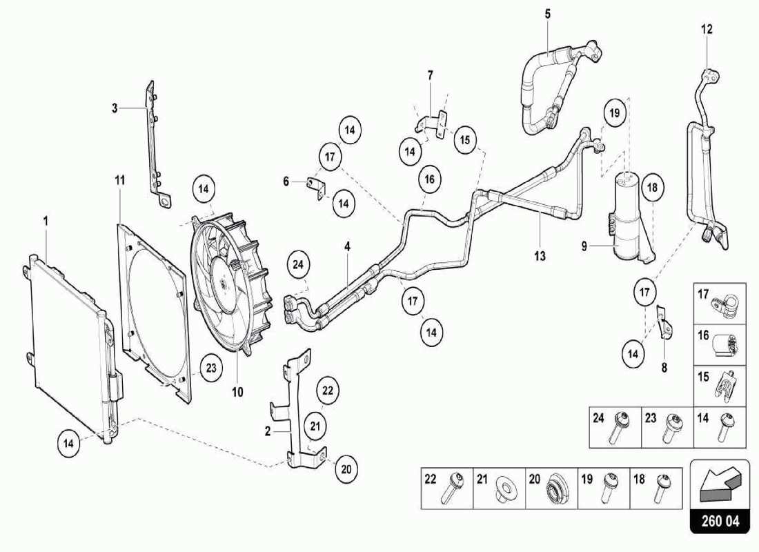 Lamborghini Centenario Spider air conditioning system Part Diagram