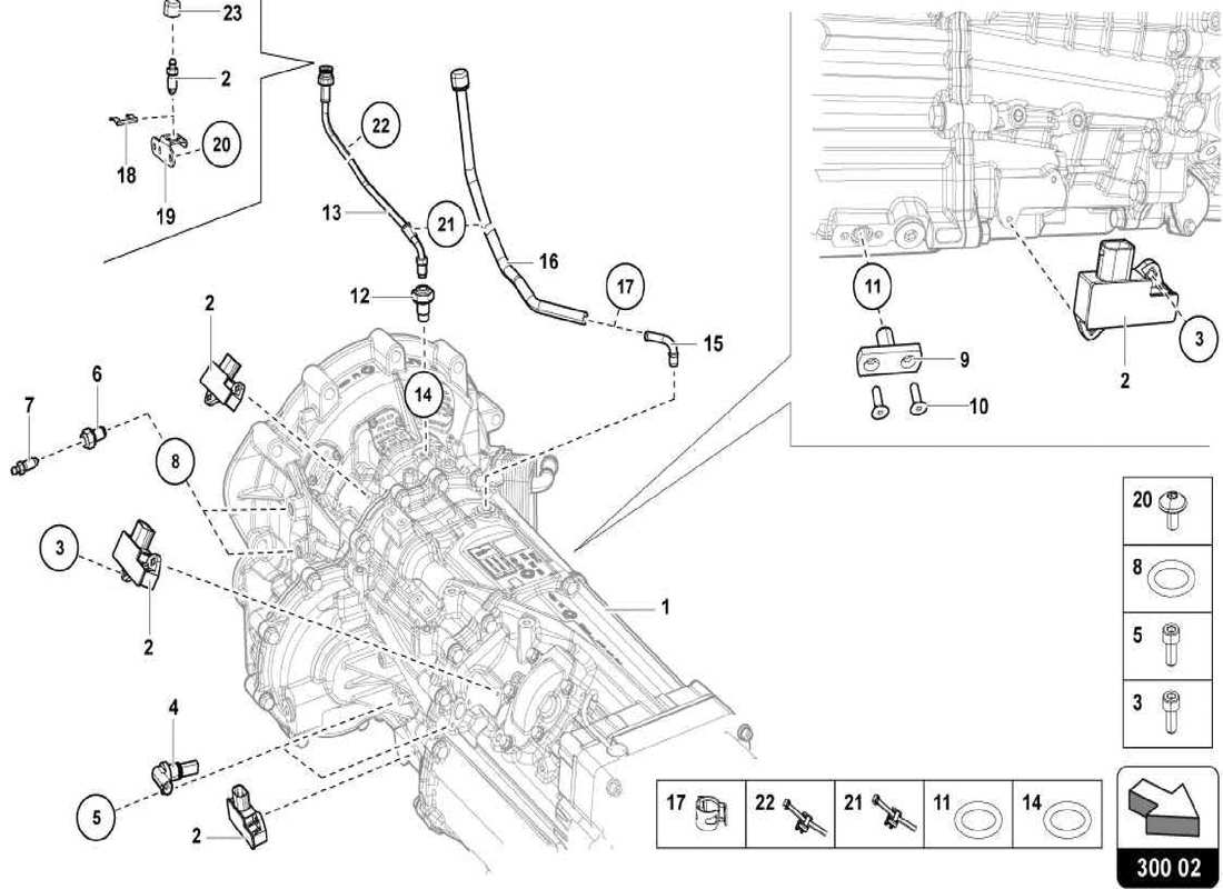 Lamborghini Centenario Spider Sensors Part Diagram