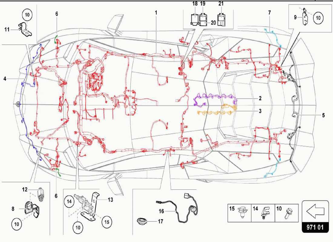 Lamborghini Centenario Spider electrical system Part Diagram