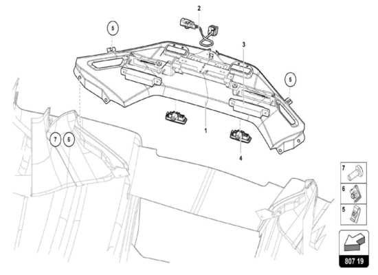 a part diagram from the Lamborghini Centenario Spider parts catalogue
