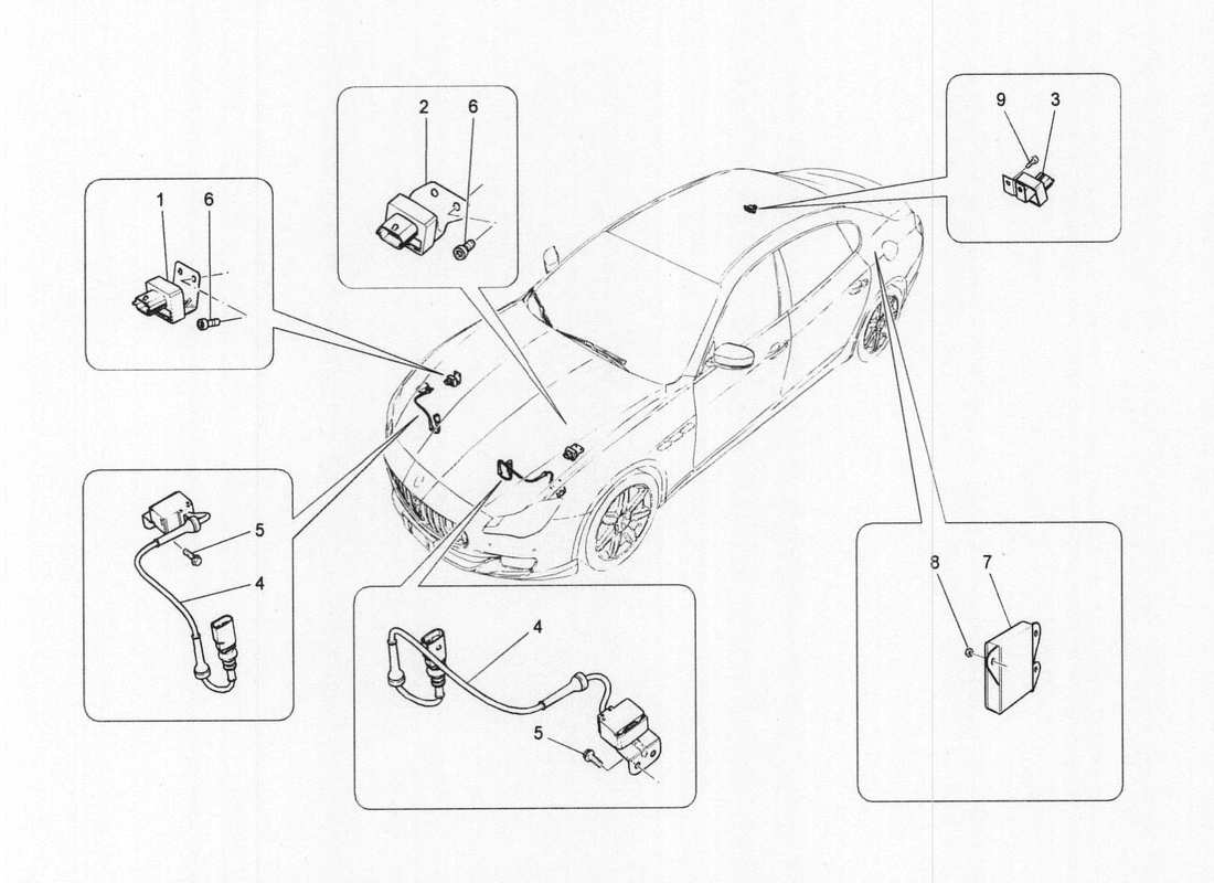 Maserati QTP. V6 3.0 BT 410bhp 2wd 2017 Electronic Control (suspension) Part Diagram