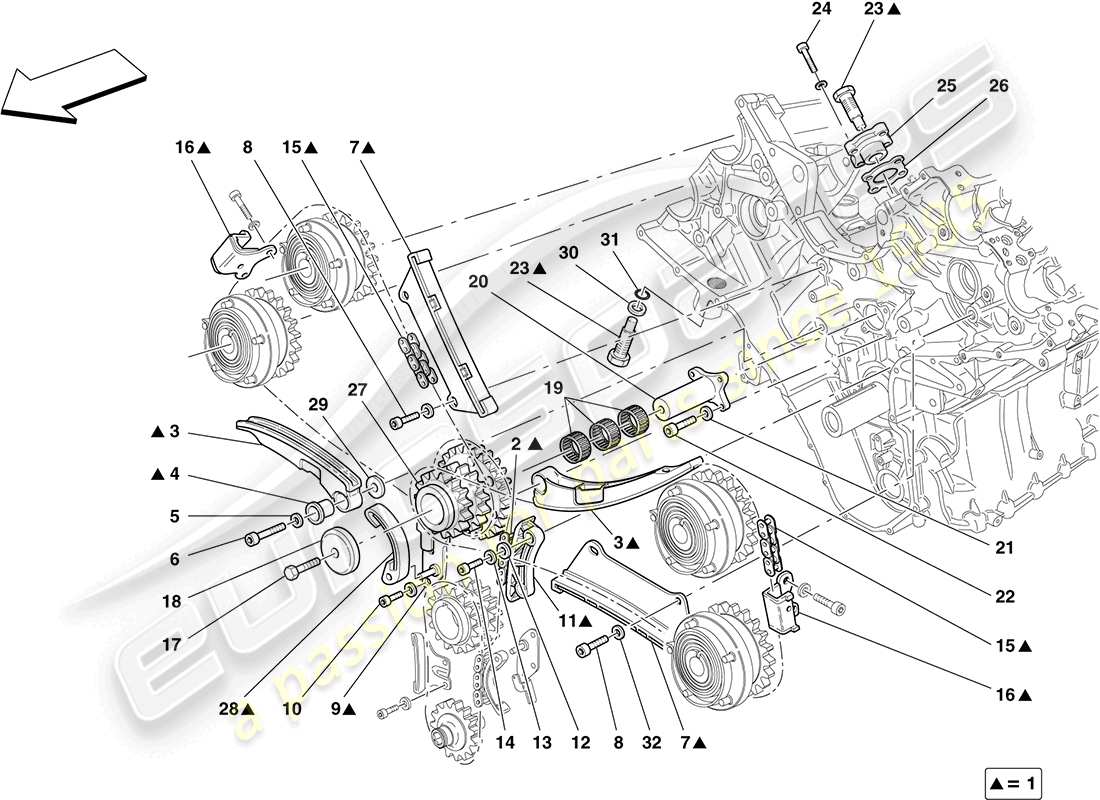 Ferrari California (Europe) timing system - drive Part Diagram