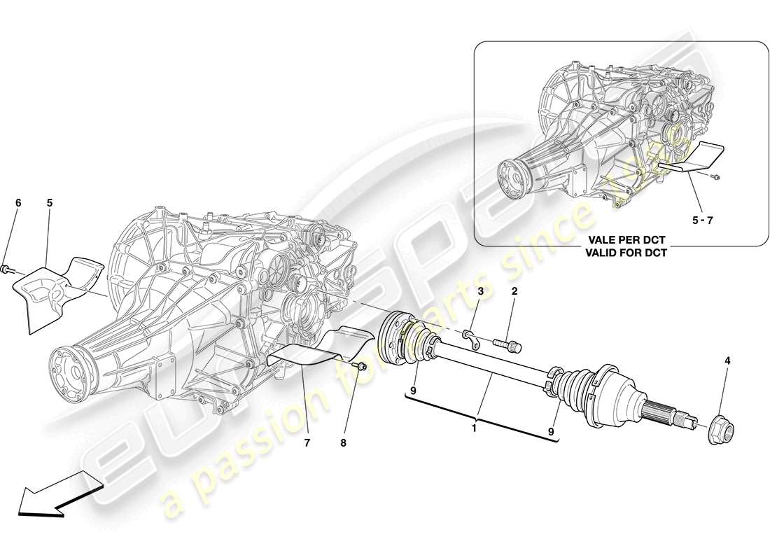 Ferrari California (Europe) DIFFERENTIAL AND REAR AXLE SHAFTS Parts Diagram