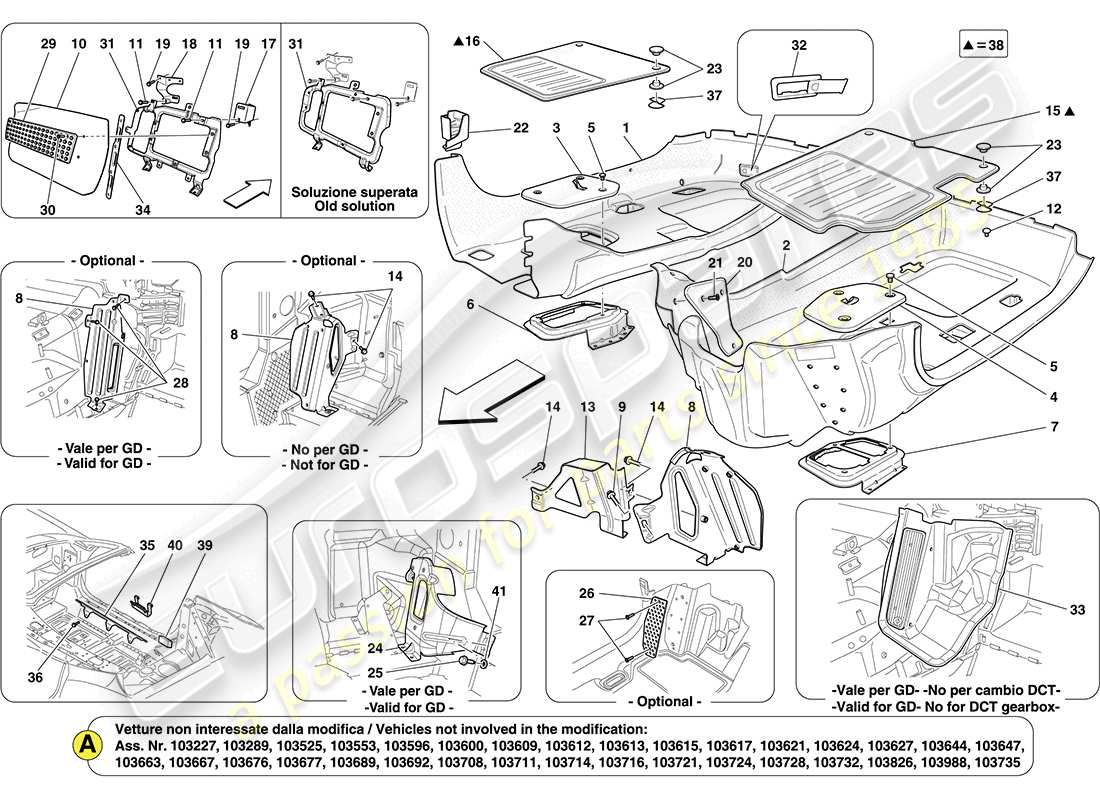 Ferrari California (Europe) PASSENGER COMPARTMENT MATS Parts Diagram