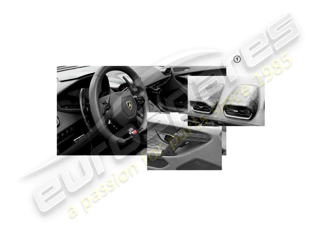 Lamborghini Huracan LP580-2 Spyder (Accessories) DeCOR SET FOR CENTRE CONSOLE AND DOOR INTERIORS Part Diagram