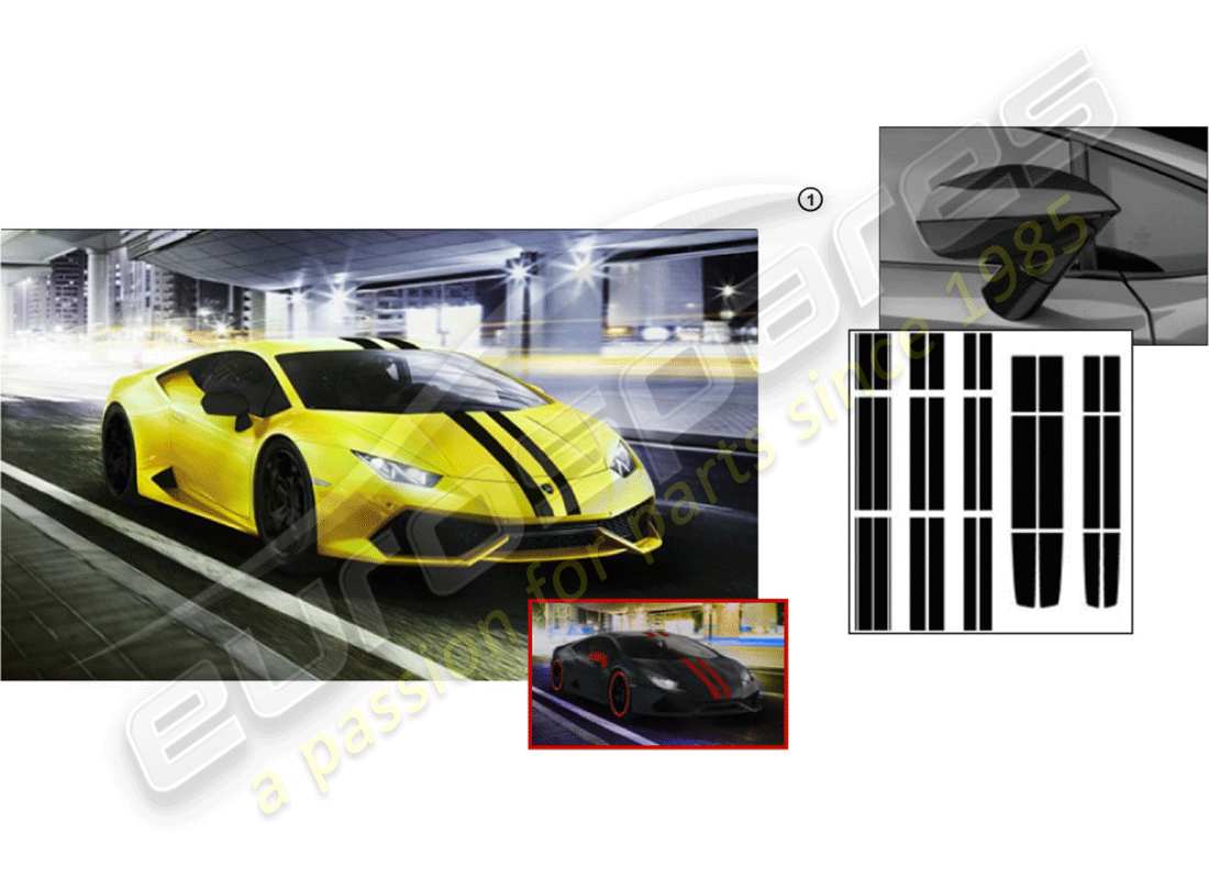 Lamborghini Huracan LP580-2 Spyder (Accessories) DECORATIVE SET Part Diagram