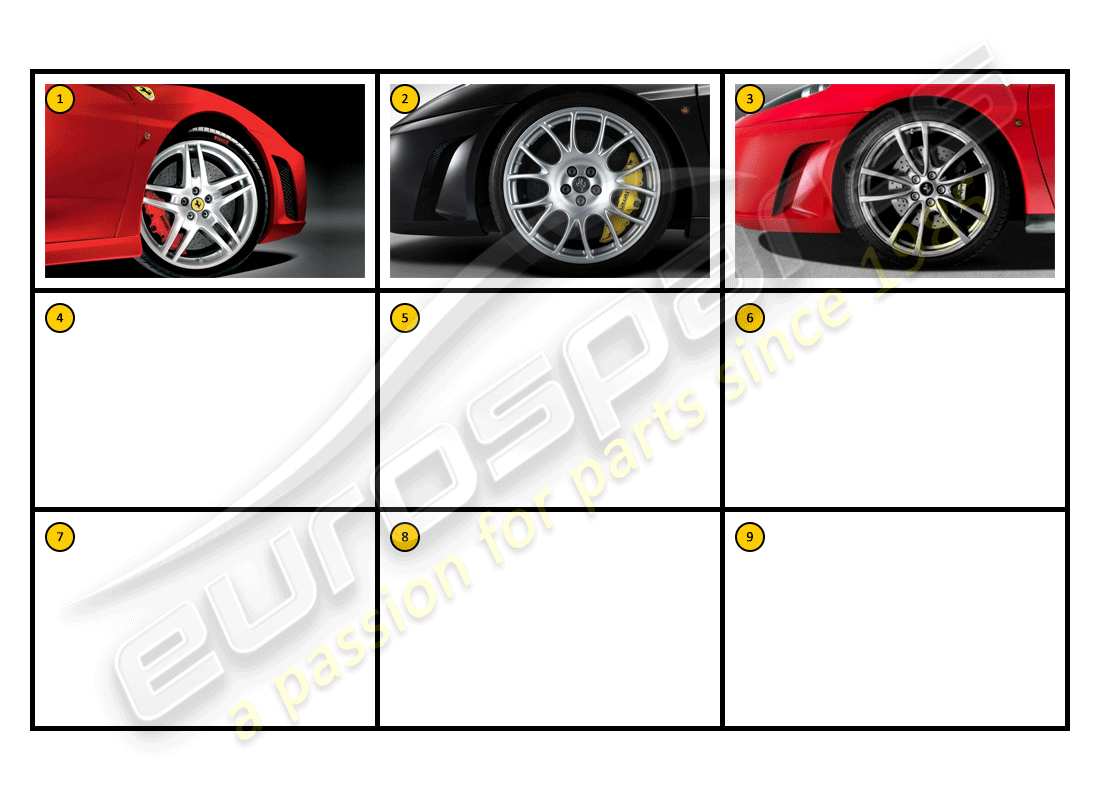 Ferrari F430 Coupe (Accessories) Exterior - Wheels Part Diagram