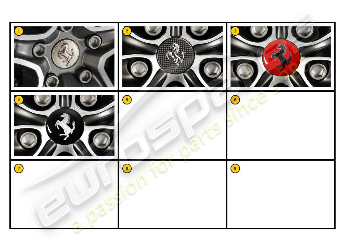 Ferrari FF (Accessories) Exterior - Wheel Caps Part Diagram