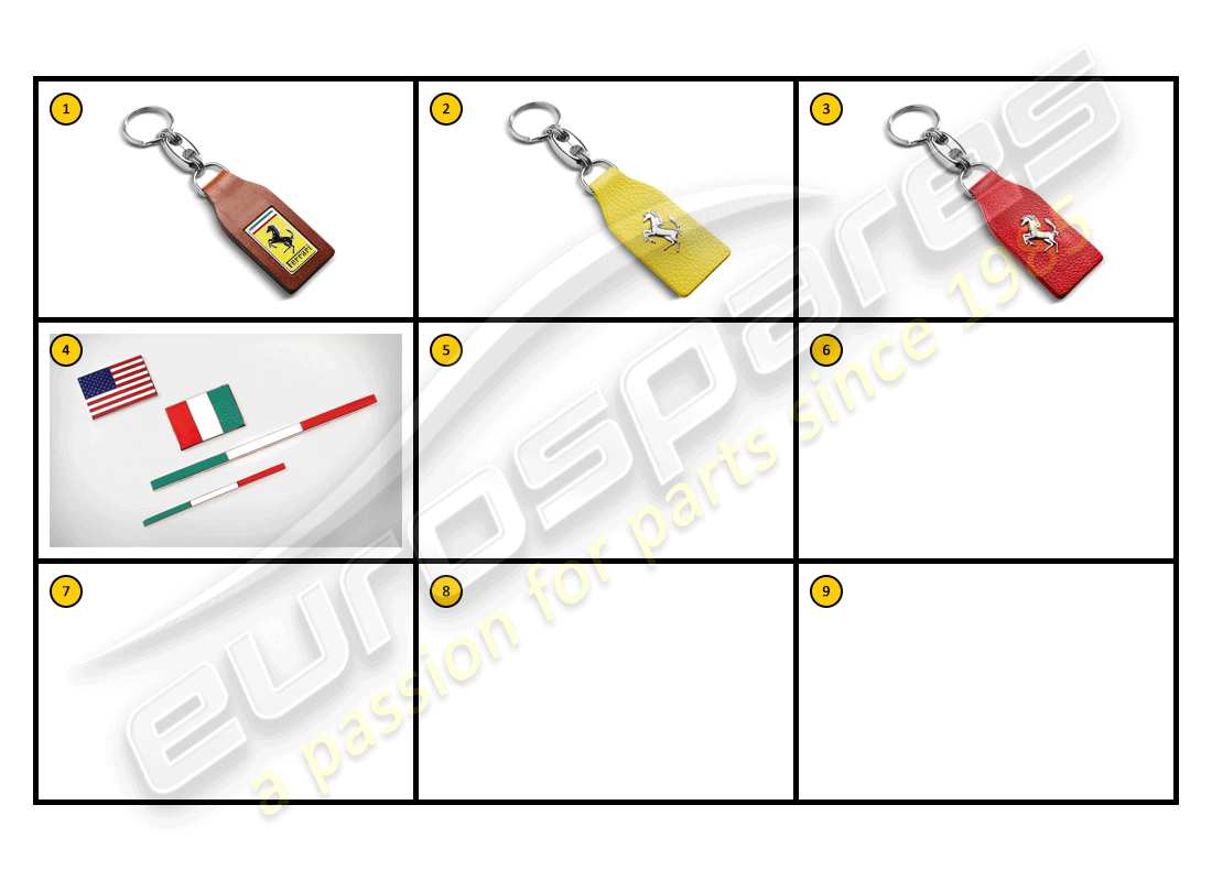 Ferrari California (Accessories) Equipment - Badges and Keyrings Part Diagram