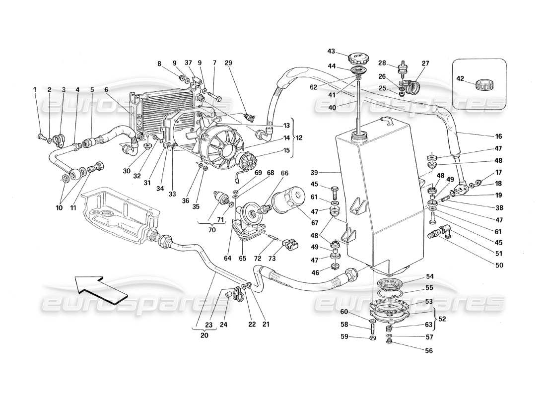 Ferrari 348 (1993) TB / TS Lubrication System Part Diagram