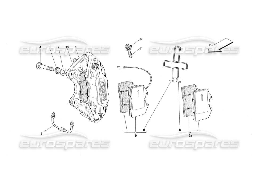 Ferrari 348 (1993) TB / TS Calipers for Front and Rear Brakes Part Diagram