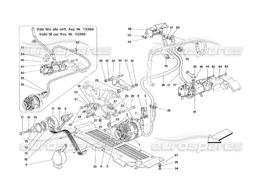 Ferrari 348 (1993) TB / TS Current Generator - Starting Motor Part Diagram