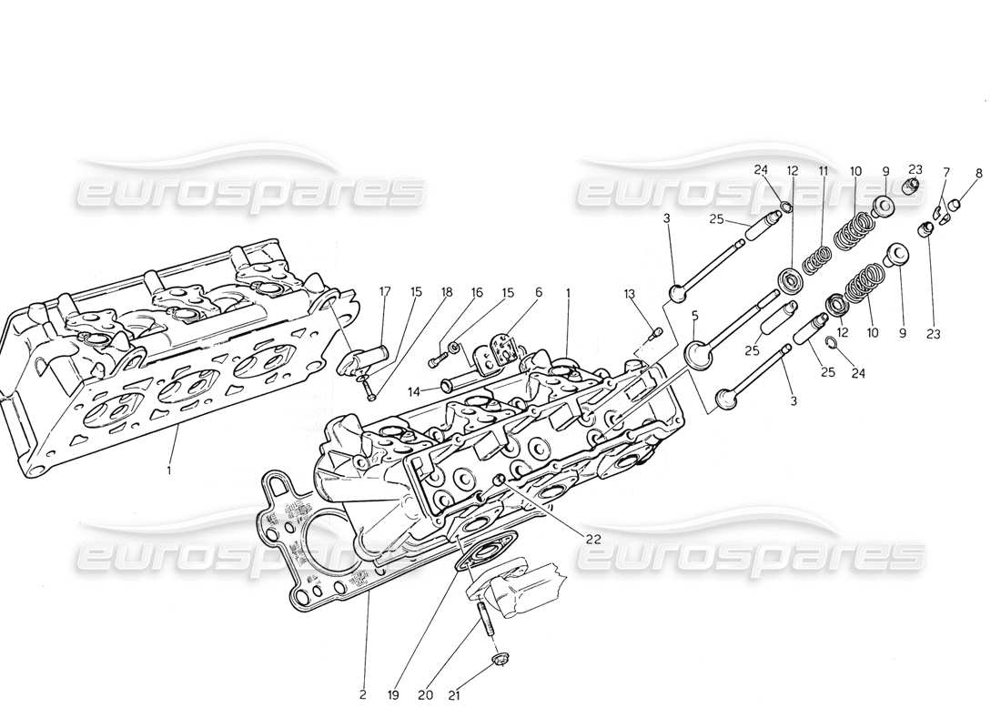 Maserati Biturbo Spider Cylinder Heads Part Diagram