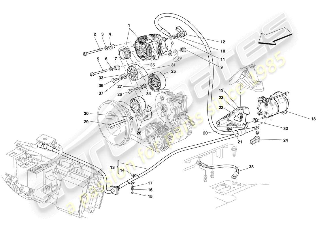 Ferrari F430 Scuderia (Europe) ALTERNATOR - STARTER MOTOR Part Diagram