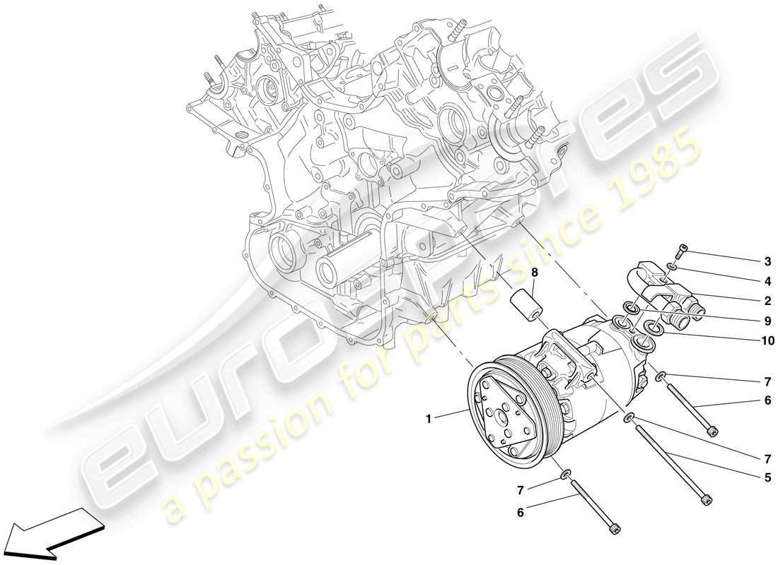 Ferrari F430 Scuderia (Europe) AC SYSTEM COMPRESSOR Part Diagram
