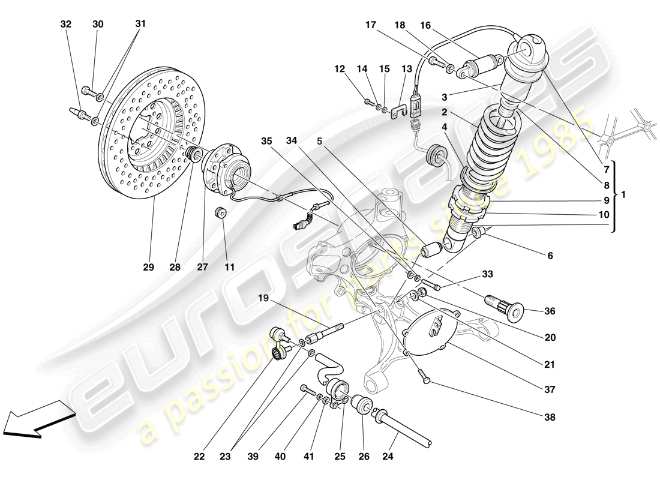 F430 Scuderia Rhd Front Suspension Shock Absorber And Brake Disc 0045