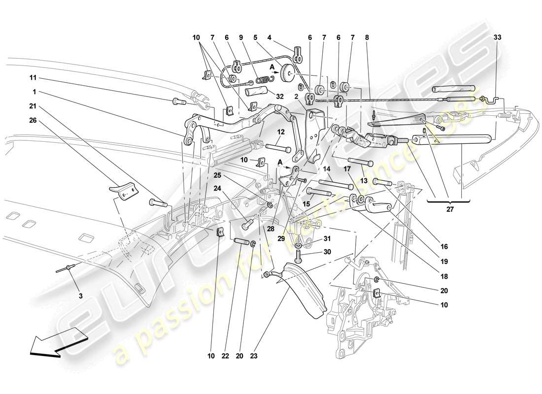 Ferrari F430 Scuderia (RHD) ROOF KINEMATICS - UPPER PART Part Diagram