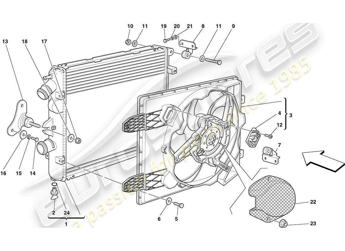 Ferrari F430 Coupe (Europe) Cooling System Radiators Part Diagram