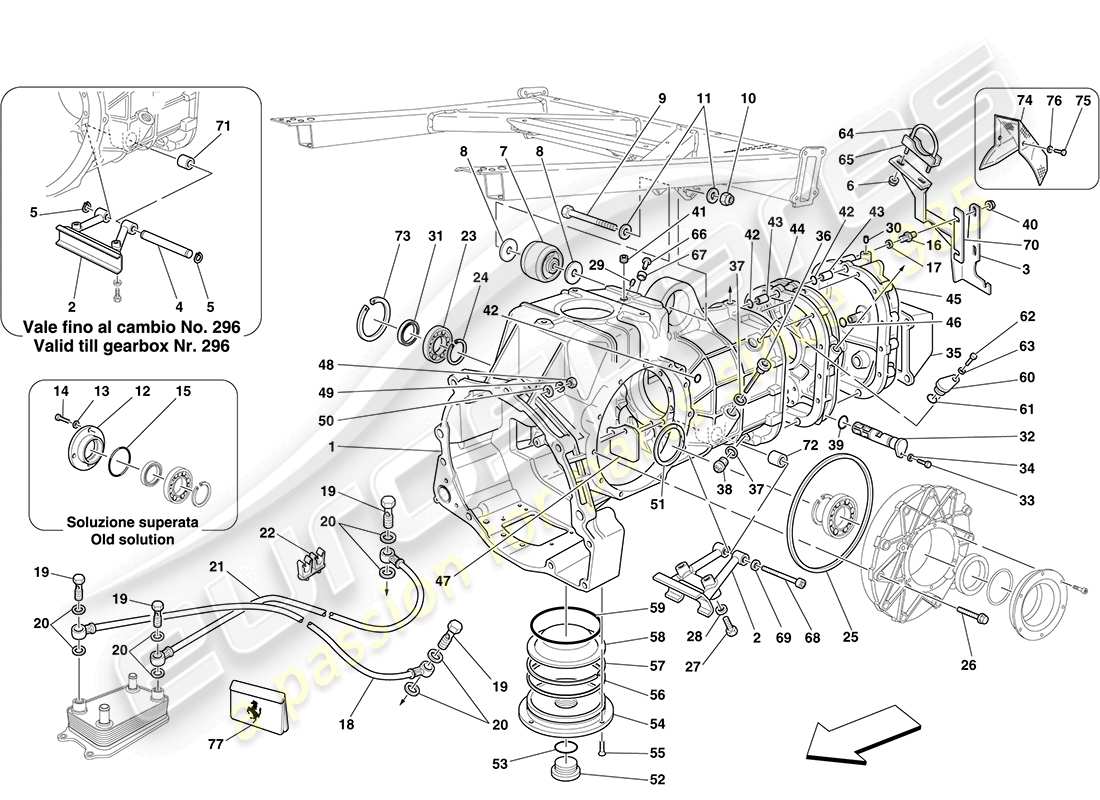 Ferrari F430 Coupe (Europe) GEARBOX - COVERS Part Diagram