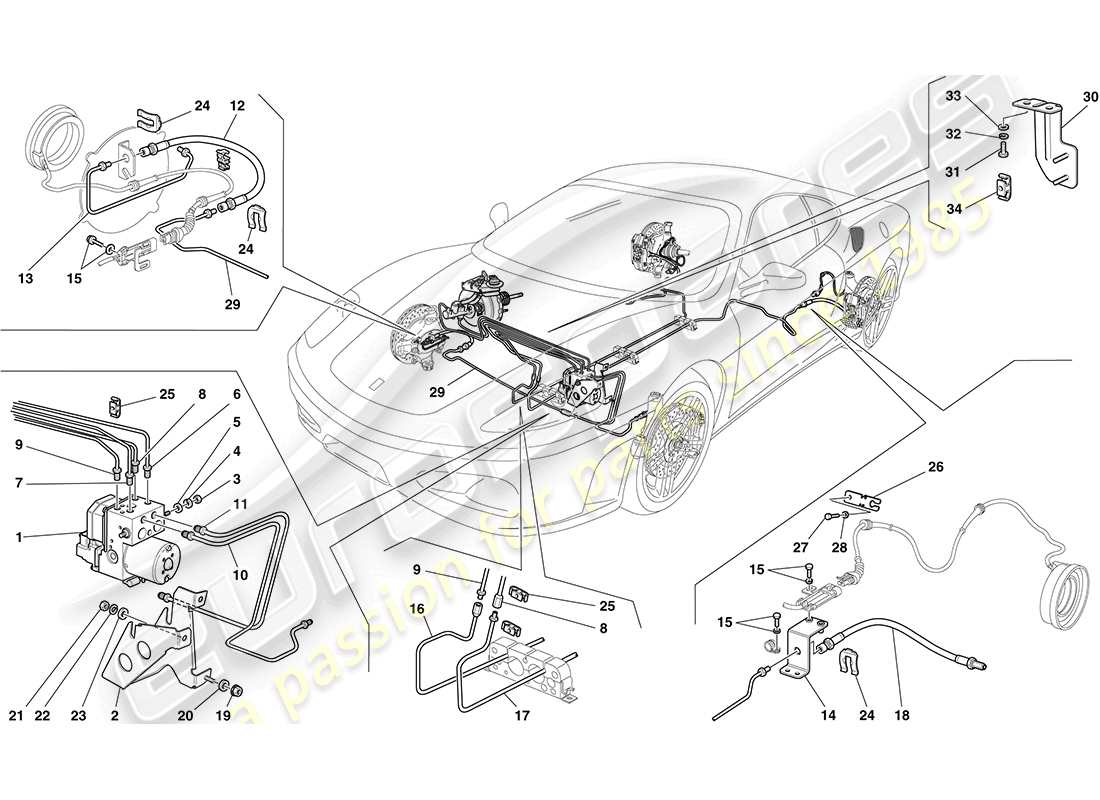 Ferrari F430 Coupe (Europe) Brake System Part Diagram