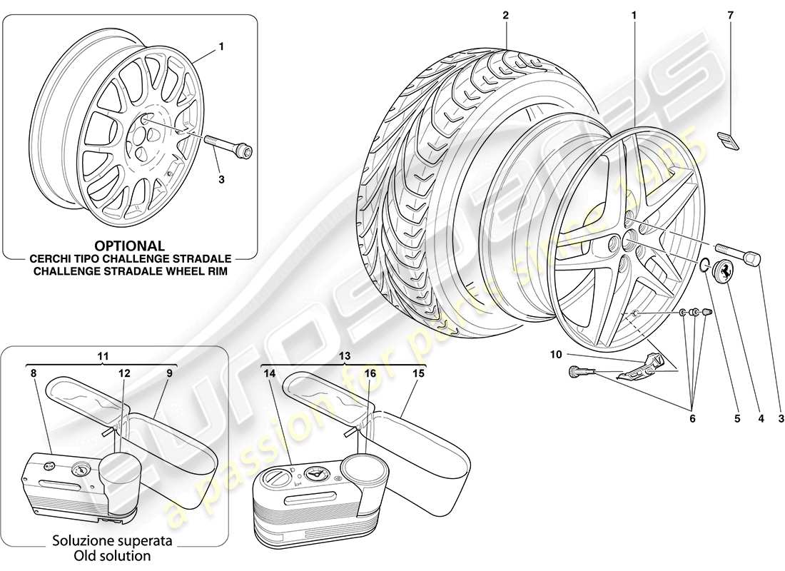 Ferrari F430 Coupe (Europe) Wheels Part Diagram