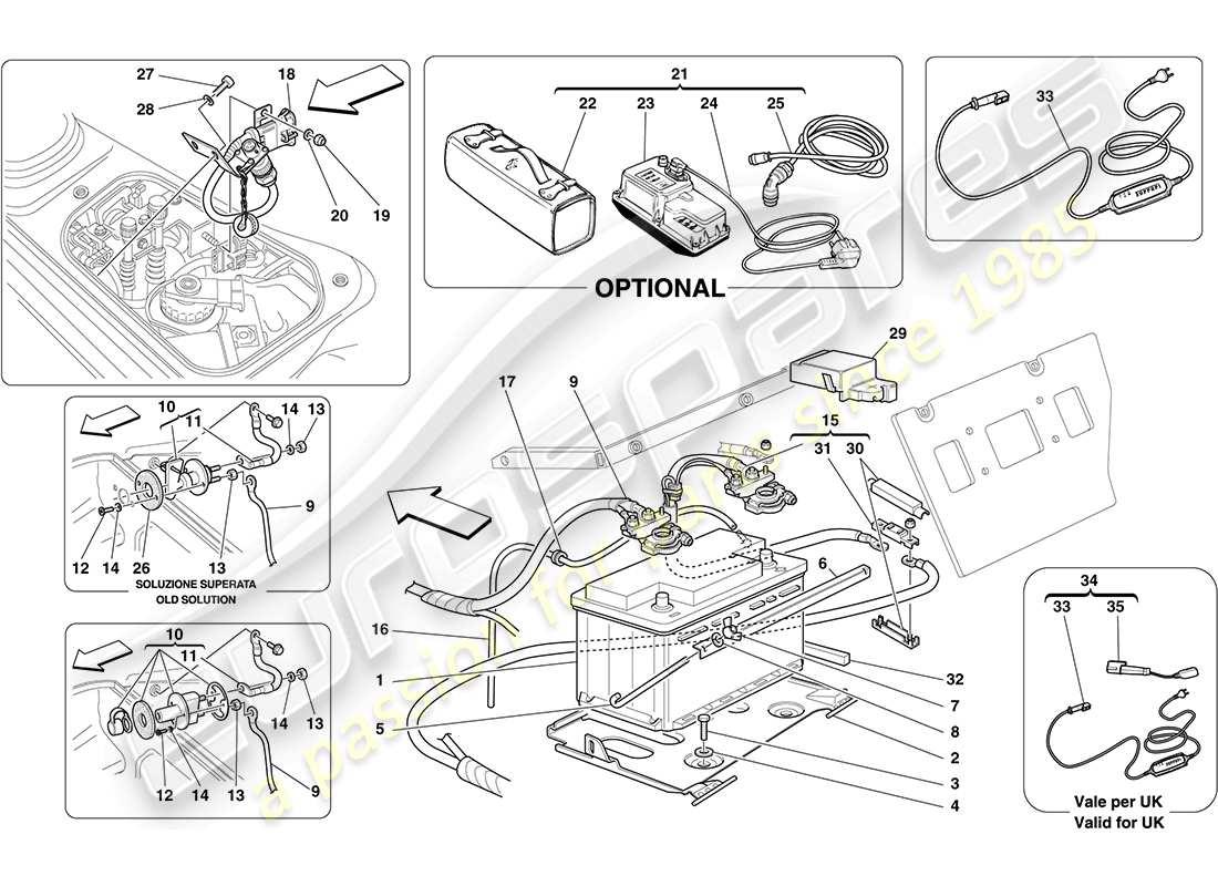 Ferrari F430 Coupe (Europe) Battery Part Diagram
