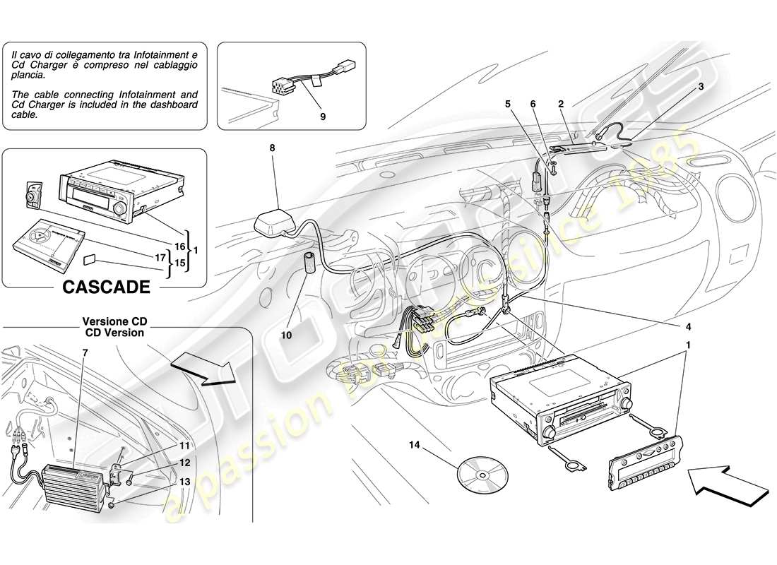 Ferrari F430 Coupe (Europe) HI-FI SYSTEM Part Diagram