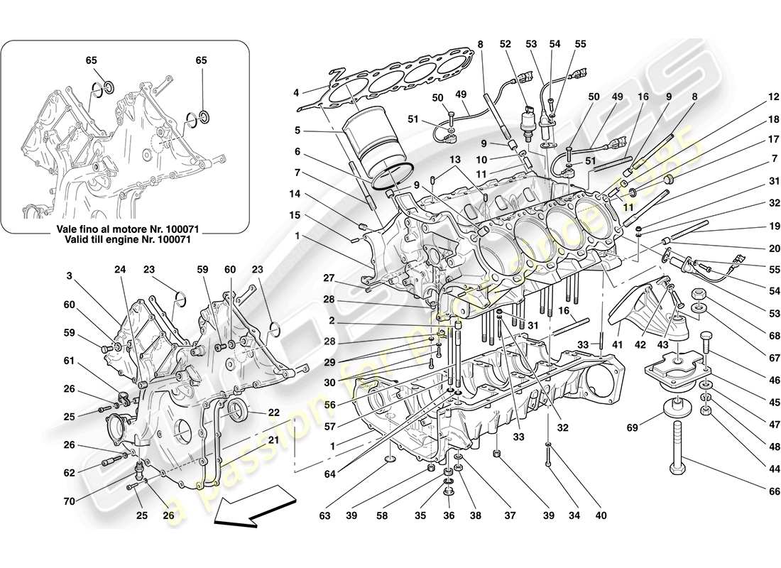 Ferrari F430 Coupe (RHD) crankcase Part Diagram