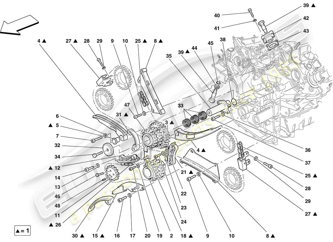 Ferrari F430 Coupe (RHD) timing system - drive Part Diagram