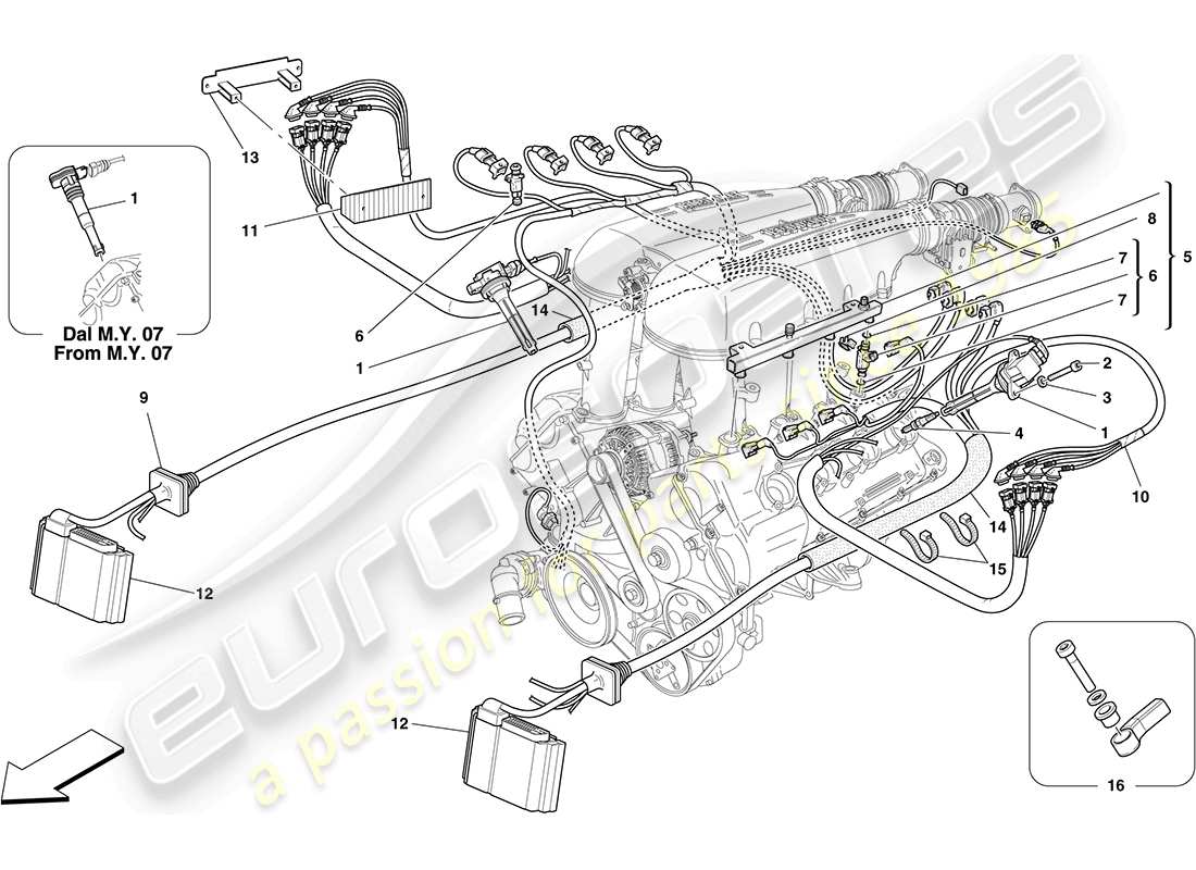 F430 Coupe (RHD) injection - ignition system Diagram (0007)