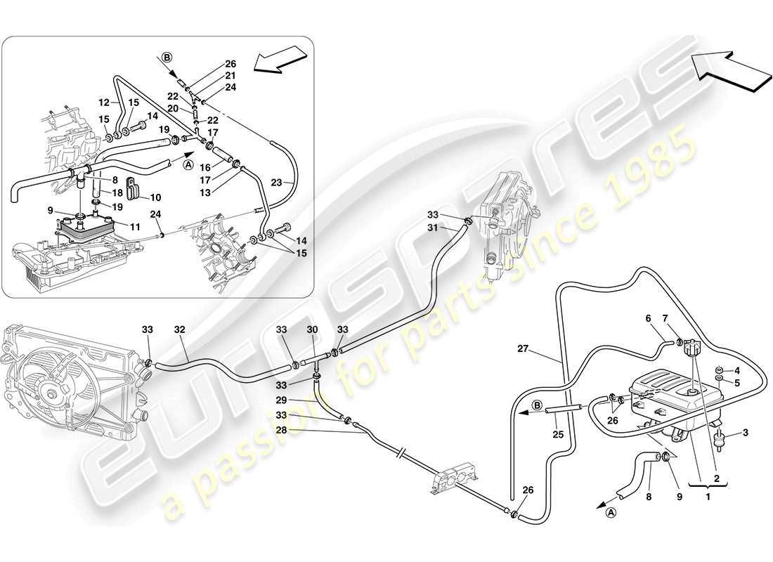 Ferrari F430 Coupe (RHD) HEADER TANK Part Diagram