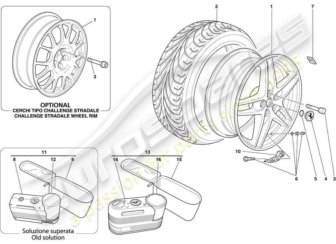 Ferrari F430 Coupe (RHD) Wheels Part Diagram