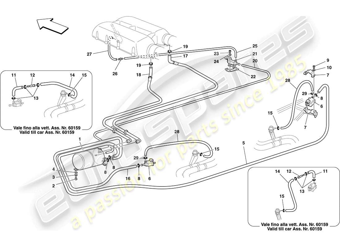 Ferrari F430 Coupe (USA) pneumatic actuator system Part Diagram